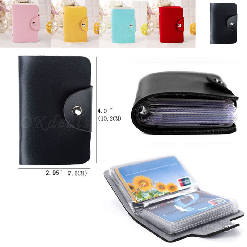 Mode Schlanken Pu Leder Tasche Business ID Kreditkarteninhaber Geldbörse für 24 Karte Hohe Qualität