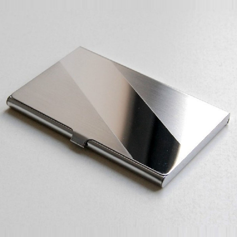 Business ID Kreditkarteninhaber Geldbörsen halter Box Vogue Edelstahl Silber Aluminium passdecke Inhaber