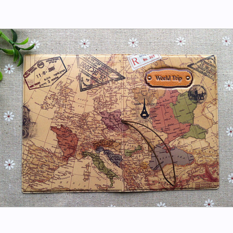 1 X Reise Welt Reisepass Ticket Dokument Schutzabdeckungsfall Tasche Brieftasche
