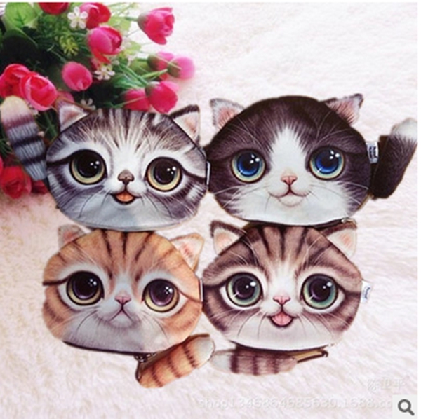 Neue Nette Katze Geldbörse kinder Brieftasche kawaii Tasche münzfach kinder Geldbörsen halter Damen