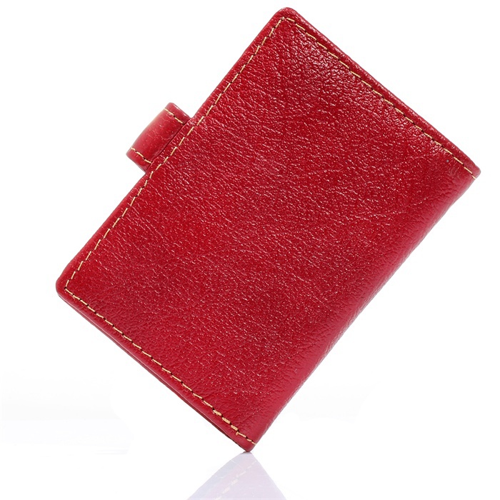 New Unisex Herren Damen Rot Echt Echtem Leder Kartenhalter Kupplung ID Kreditkarte Bussiness Kartensteckplätze