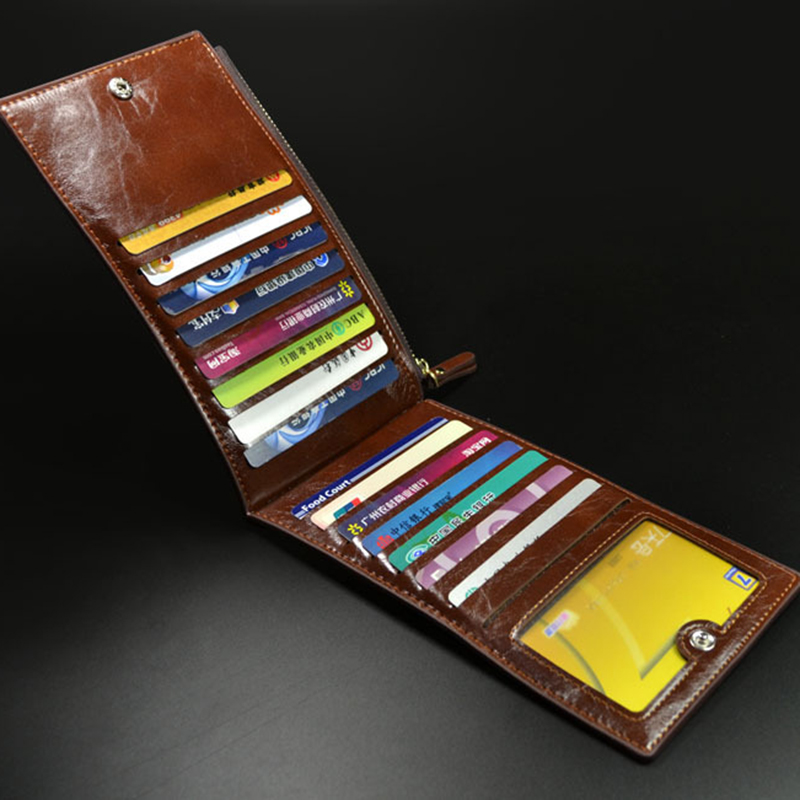 neue Fashion Qualität Pu Leder Geldbörsen Herren Reißverschluss Taschen Kreditkarte Horder Casual