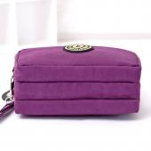 Neue Mode tragbare gewaschen Denim Make up Tasche Geldbörse Mini Tasche mit drei Reißverschluss Damen