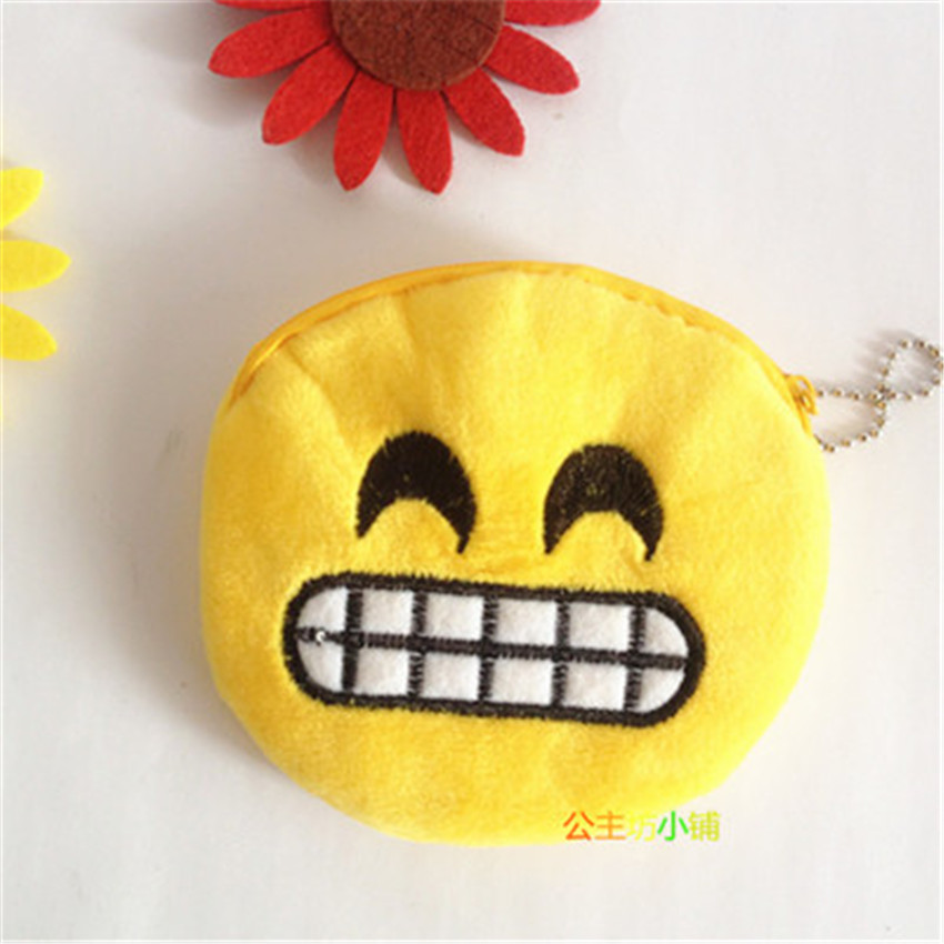 Nette Mini ändern Geldbörsen Lächeln Gesicht Damen Plüsch Geldbörse Tasche Dame Geldbörse