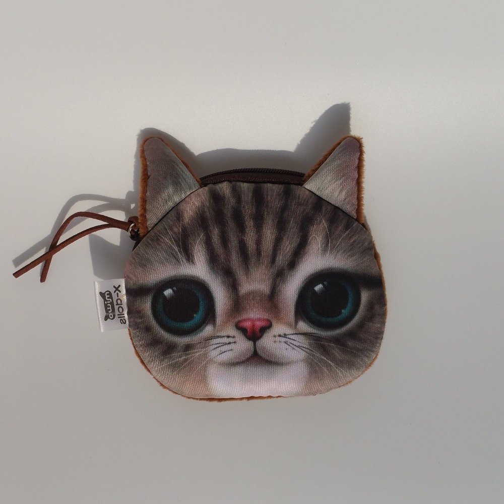 Neuheit Geldbörsen Cute Dog Face Katzen gesichts Reißverschluss Kasten münzenGeldbeutel mappen