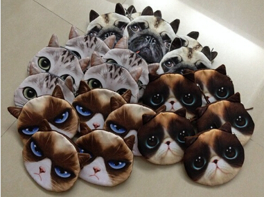 neue Geldbörsen Geldbörse Damen 3D druck katzen hunde Tier große gesicht ändern mode niedlichen