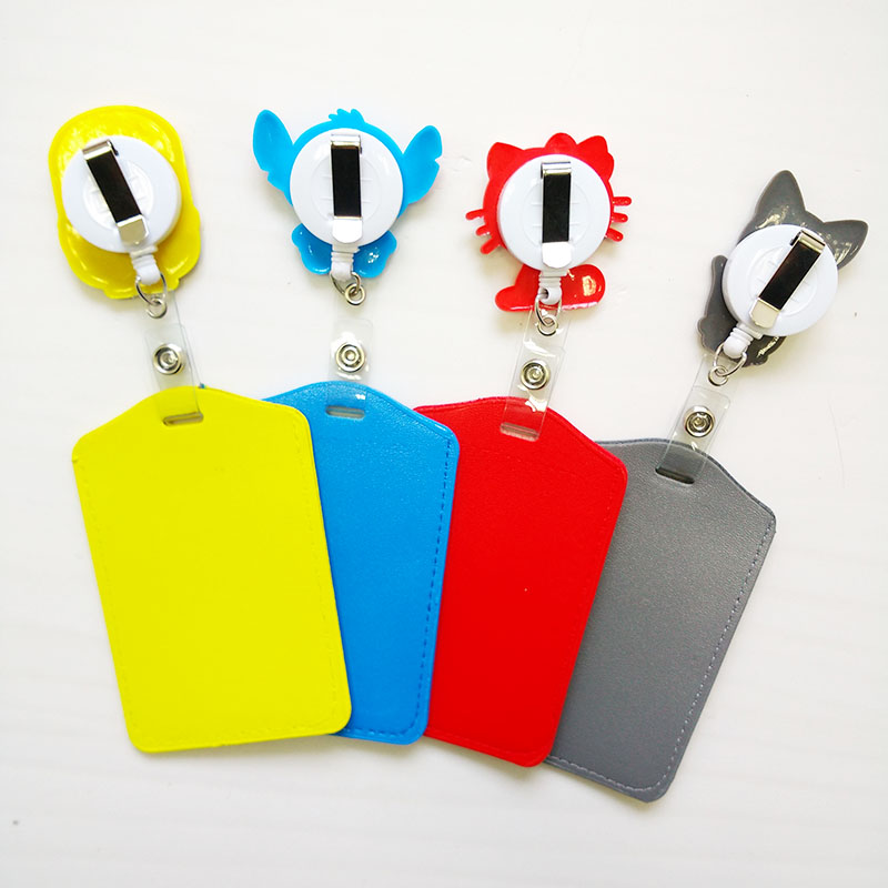 Silikon inhaber Bank Kreditkarte Halter Card Bus ID Halter Identität Abzeichen mit Cartoon Retractable Reel