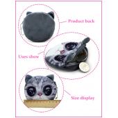 Neue Nette Katzen gesichts Reißverschluss Kasten münzenGeldbeutel mappen Geldbörse weiblichen Brieftasche