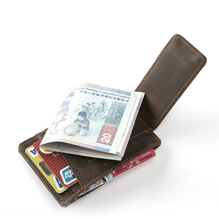 Teemzone Herren Des Echten Leders Business Casual Kreditkarte ID Halter mit Starken Magnet Geld Clip