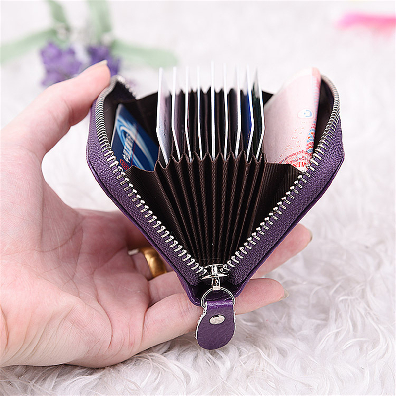 Damen Reißverschluss kreditkarteninhaber lackLeder mode karteninhaber erweiterbar id halter Taschen durch 8 farbe