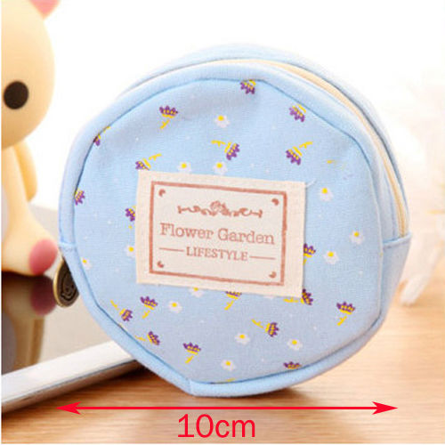 1 stück 4 Farben Vintage Damen Mädchen Kid Baby Lagerung nette Blumen Floral Münze Runde Leinwand