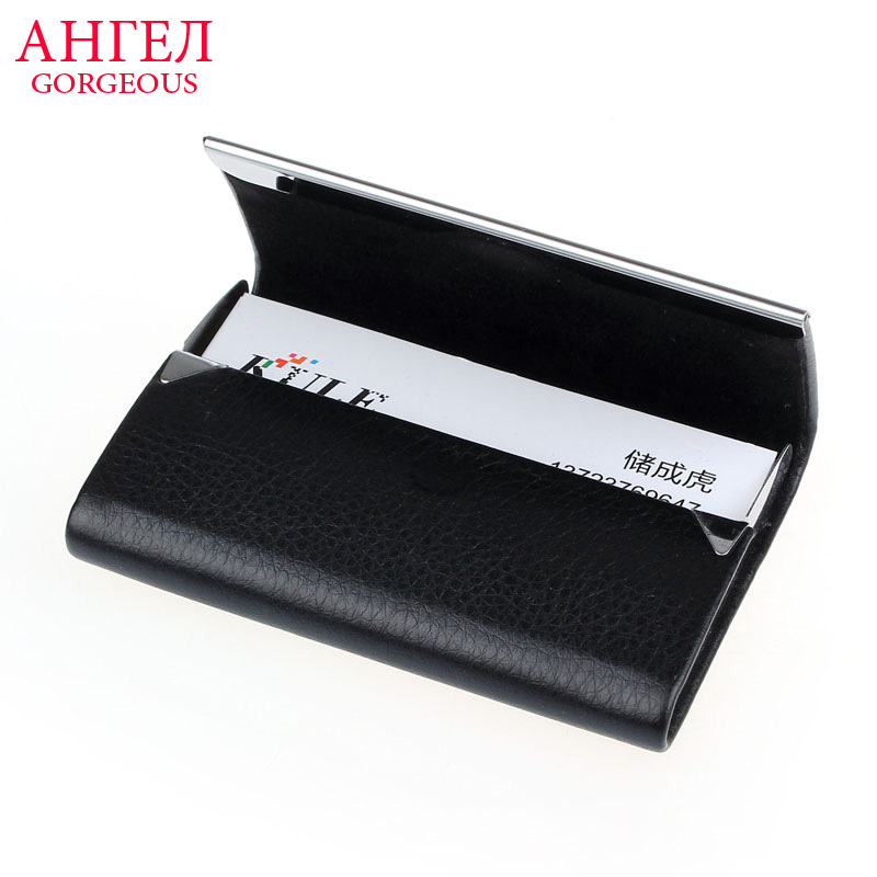 Luruxy Leder Business Kreditkarte Name ID Kartenhalter Brieftasche Kreditkarteninhaber Leder Tasche Passdecke Karte