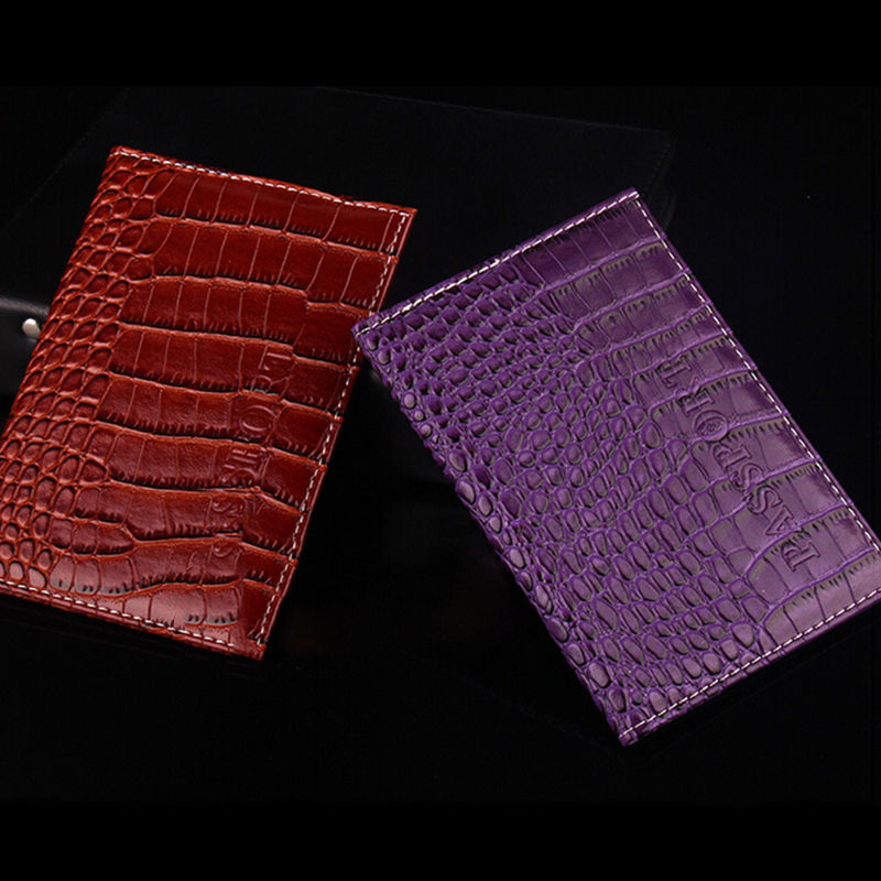 1 X HOT nizza Unisex Damen Herren Alligator PU Leder Brieftasche Präge Reisepass Schutzfolie Heiße