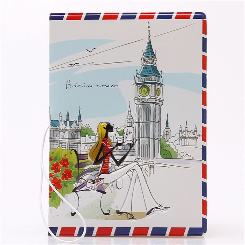Mode Miss liebe reisepass ID Kreditkarten Tasche 3D Design PVC Leder Visitenkartenhalter Reisepass 14x9,6 CM