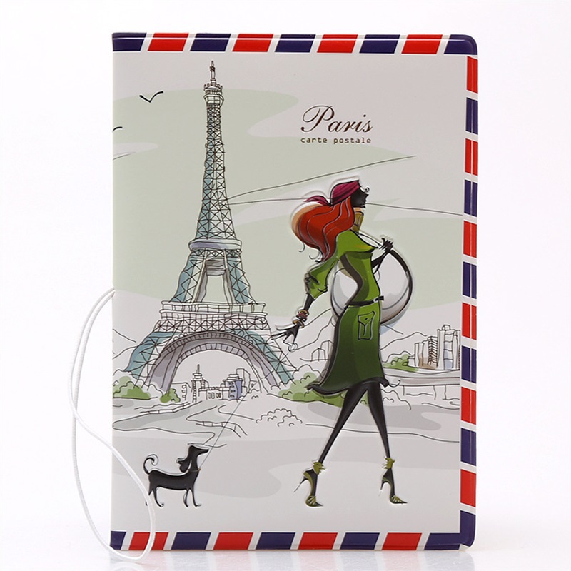 Mode Miss liebe reisepass ID Kreditkarten Tasche 3D Design PVC Leder Visitenkartenhalter Reisepass 14x9,6 CM