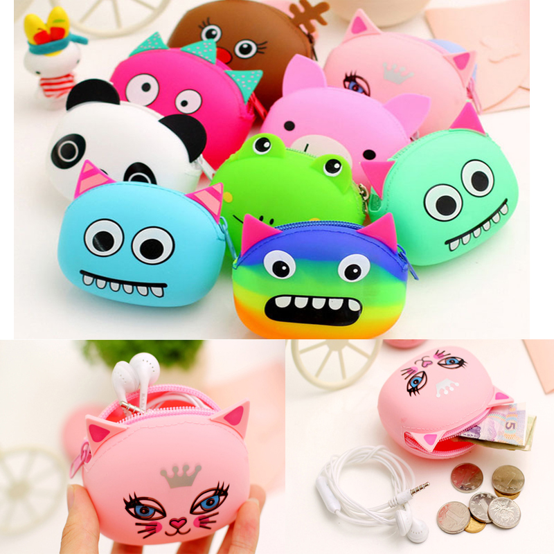 3D Cartoon Tier bonbonfarbenen Mädchen Münze Taschen Damen SchlüsselTaschen Kinder niedlichen Cartoon