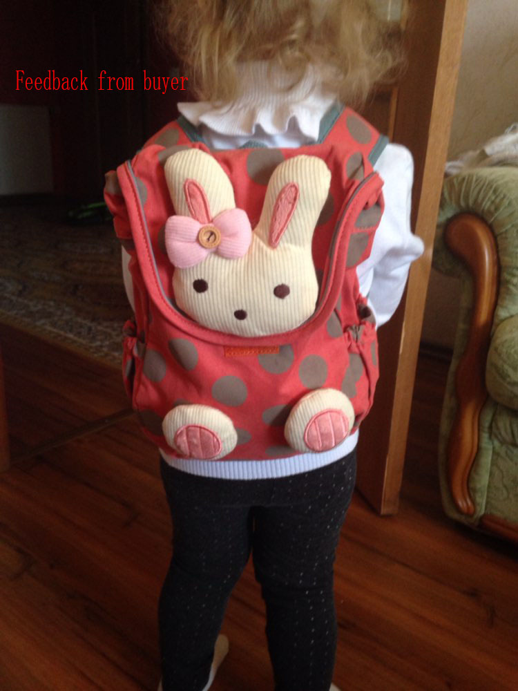 neue mode tierstils Schultasche niedlich 3d kaninchen plüsch zugschnur Rucksack kinder Schultaschen