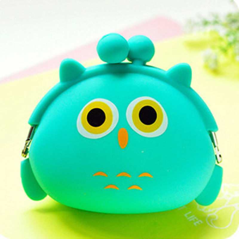 neue Mode Schöne Kawaii Karikatur Tier Damen Mädchen Brieftasche Multicolor Gelee Silikon Münztüte