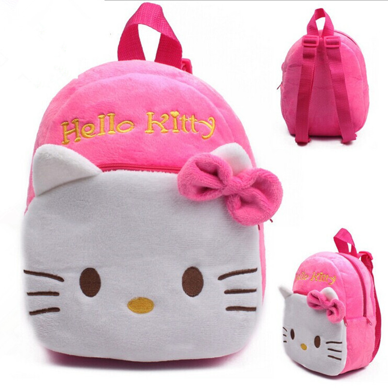 Hot 1 2 jahre alte kleine kinder plüsch Hallo Kitty bogen Rucksack Kind baby mädchen nette vorschule