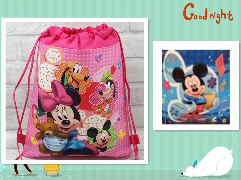 Hohe qulity Qute Minnie Schultasche Vlies String Schuh Rucksack Einkaufstasche für Jungen und Mädchen