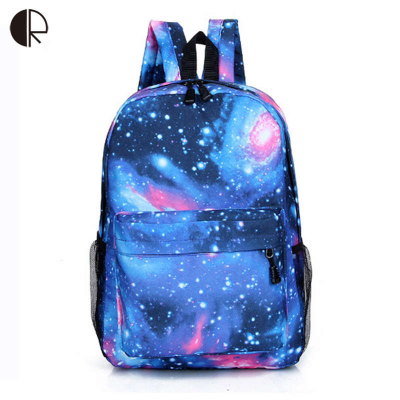 Mode Unisex Canvas Teenager Schultasche Buch Campus ReiseRucksack Star Sky Printed Mochila