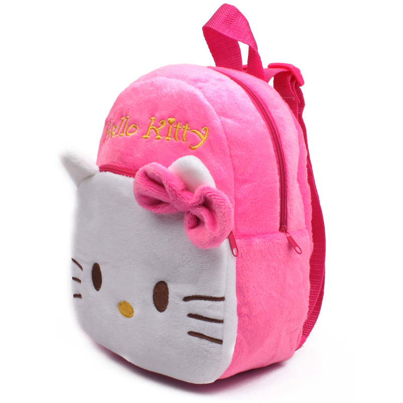 hohe Qualität Rose Red Hallo Kitty Plüsch Cartoon Spielzeug Rucksack Mädchen Charakter Schultasche