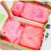 6 teile satz Mode Doppel Reißverschluss Wasserdicht Polyester Herren und Damen Gepäck Reisetaschen