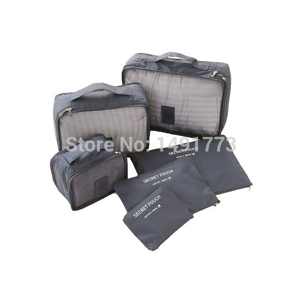 6 teile satz Mode Doppel Reißverschluss Wasserdicht Polyester Herren und Damen Gepäck Reisetaschen