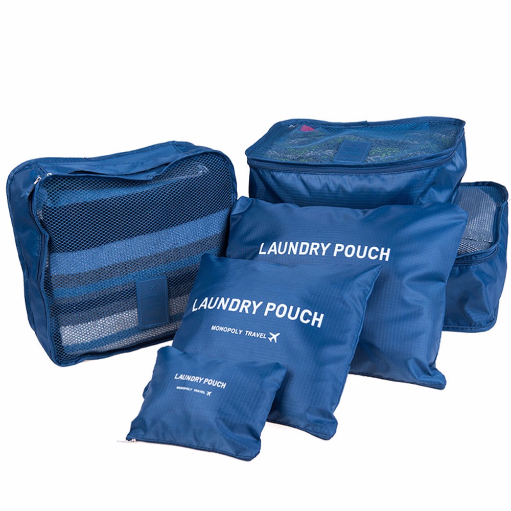 Nylon Verpackung Würfel Reisetasche System Dauerhaft 6 stück Ein Set Große Kapazität Von Sport Tasche