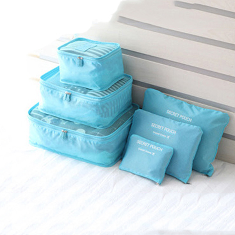 Neue 6 teile satz Damen Herren Reisetasche Wasserdichte Hohe Kapazität Gepäck Kleidung Ordentlich Pouch