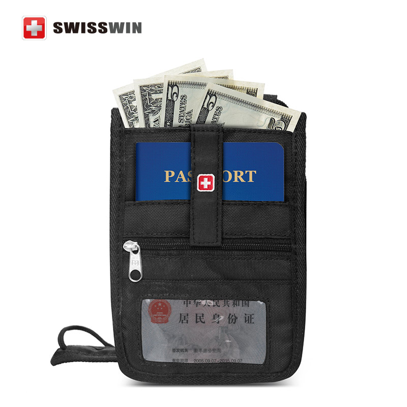 Swisswin Passport Wallet Diebstahlsicherung ReiseBrieftasche Für Herren und Damen Brustbeutel