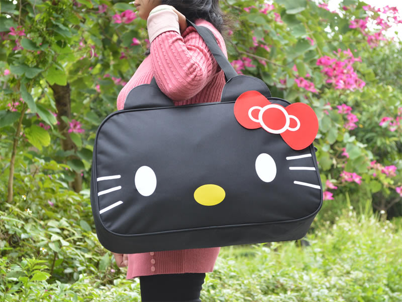 Damen Reisetasche Neue Stil Leinwand Stoff Sporttasche Gepäck Taschen Hallo Kitty Cartoon Bolsa Feminina Schule