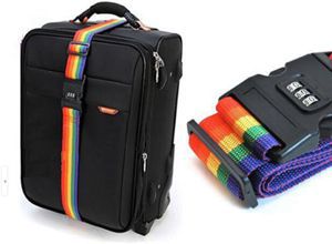 Freies Verschiffen 1 stück Minorder Regenbogen reise gepäck koffer Strap gepäck koffer Sichere Lock