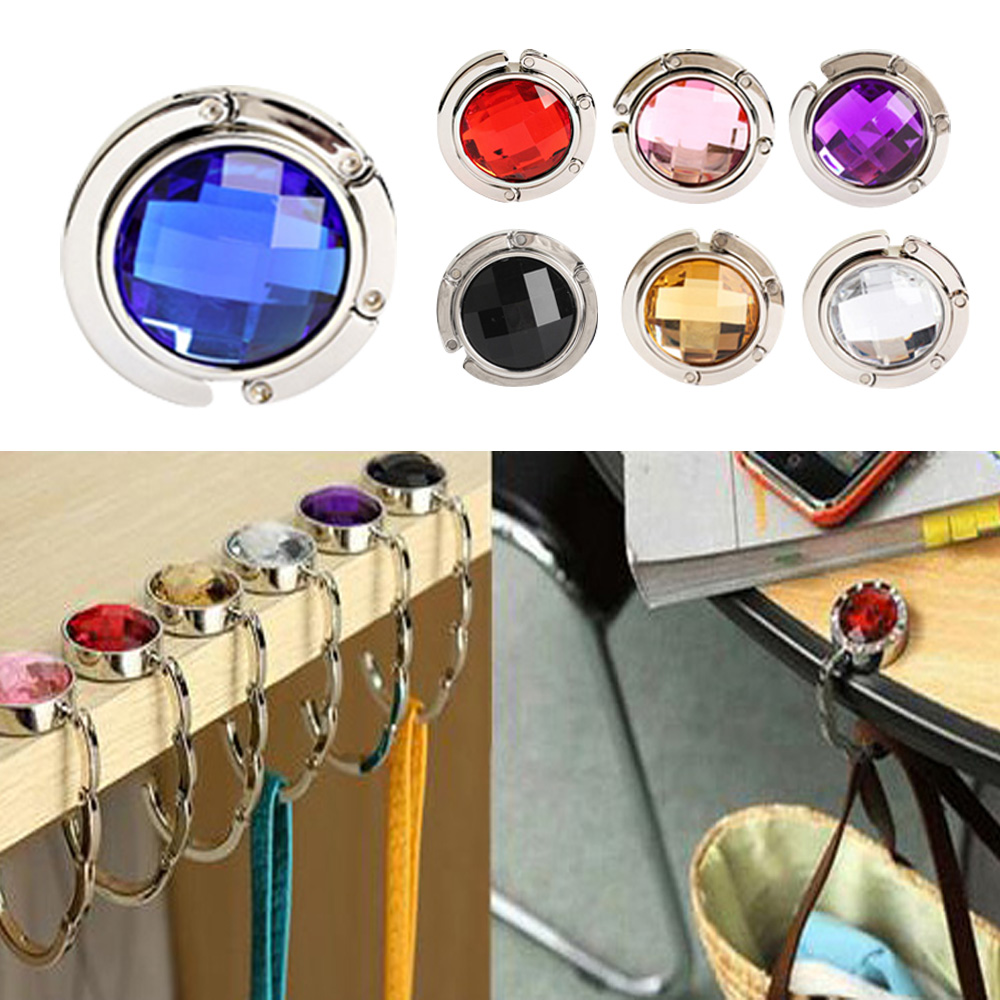 1 stk Gefaltet Handtaschen haken aufhänger halter Legierung Mode Kristall Strass