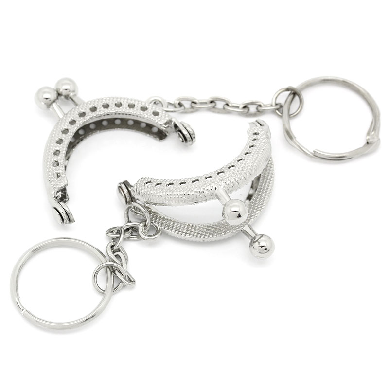 Neue Mode 5 stück 4x3,5 cm Tasche Geldbörse Metallrahmen Kuss Schließe W Schlüsselanhänger