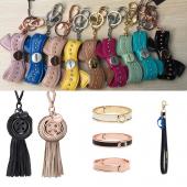 Mimco Bogen Schlüsselring Mini schmale aufgesetzter Cuff Geburtstag Schlüsselanhänger schwarz Vanille