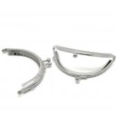 Marken Tasche Zubehör 5 stück Silber Ton Geldbeutel beutel Metall Arch Rahmen Kuss Schließe