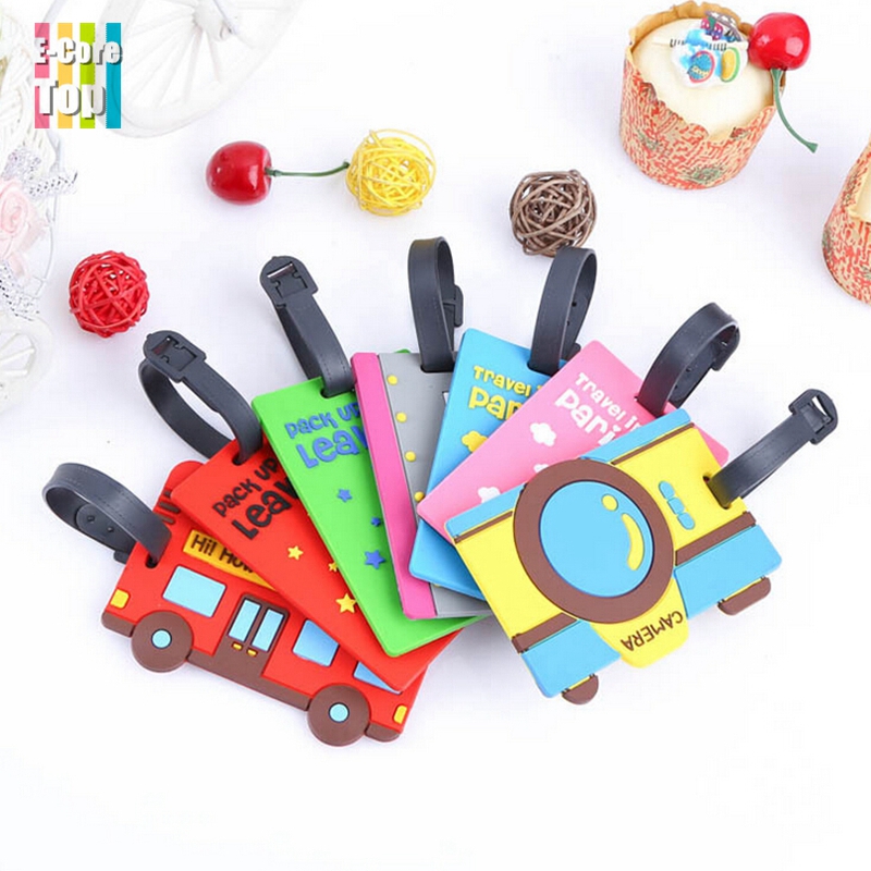 Cute Rubber Luggage Tag ID Identify Label Holder For Suitcase Handbag Baggage Recognizable Mixproof Cover Card Easily