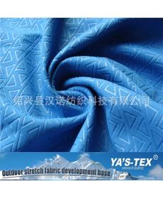 Polyester embossed four-way stretch composite polar fleece three-layer composite fabric