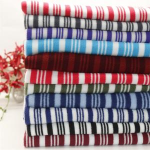 Full polyester cationic striped polar fleece 200g multi-color autumn and winter flannel knitted jacket blanket fabric ma