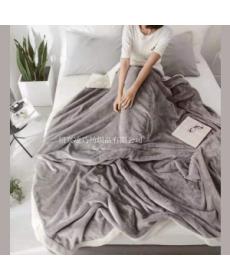 Factory direct sales solid color thickened double layer arctic velvet blanket arctic velvet home gift blanket double air