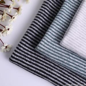 Brushed yarn-dyed striped fabric, positioning print abstract, single-sided combed coarse knit fabric, sportswear fashion