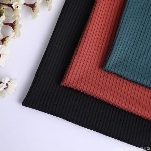 Polyurethane 4*2 rib T-shirt fabric 200G rib stripe 100D fashion sportswear knitted fabric