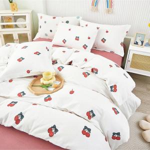 Cotton double-layer gauze four-piece set of printed fabrics Double-layer gauze washed cotton printed bedding fabric 2.5 